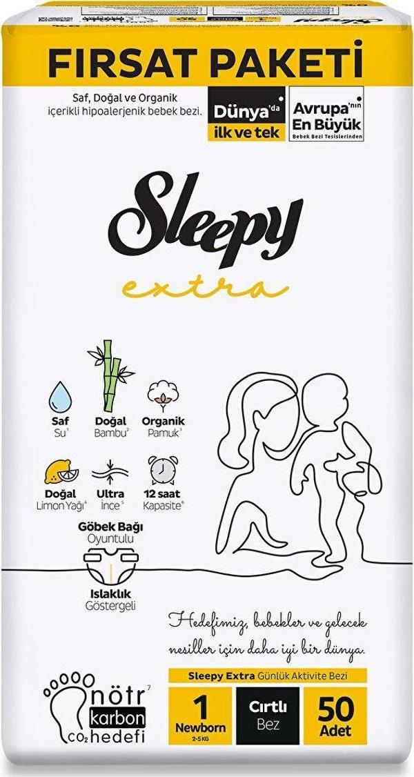 Sleepy Extra Bebek Bezi 1 Beden 50 Adet - Image 1