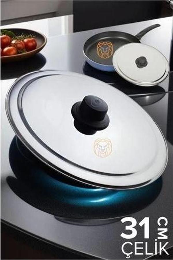 ModaCar 31 cm Kızartma Tavası Kapağı Çelik Żelazny Design - Image 1