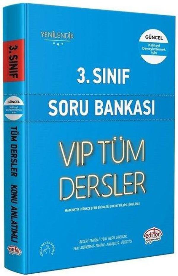 3.Sınıf VIP Tüm Dersler Soru Bankası - Mavi Kitap - Editör - Image 1