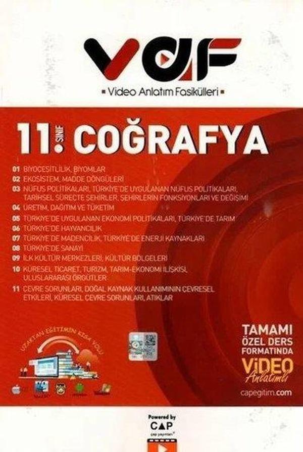 11.Sınıf Coğrafya Video Anlatım Fasikülleri - Vaf Yayınları - Image 1
