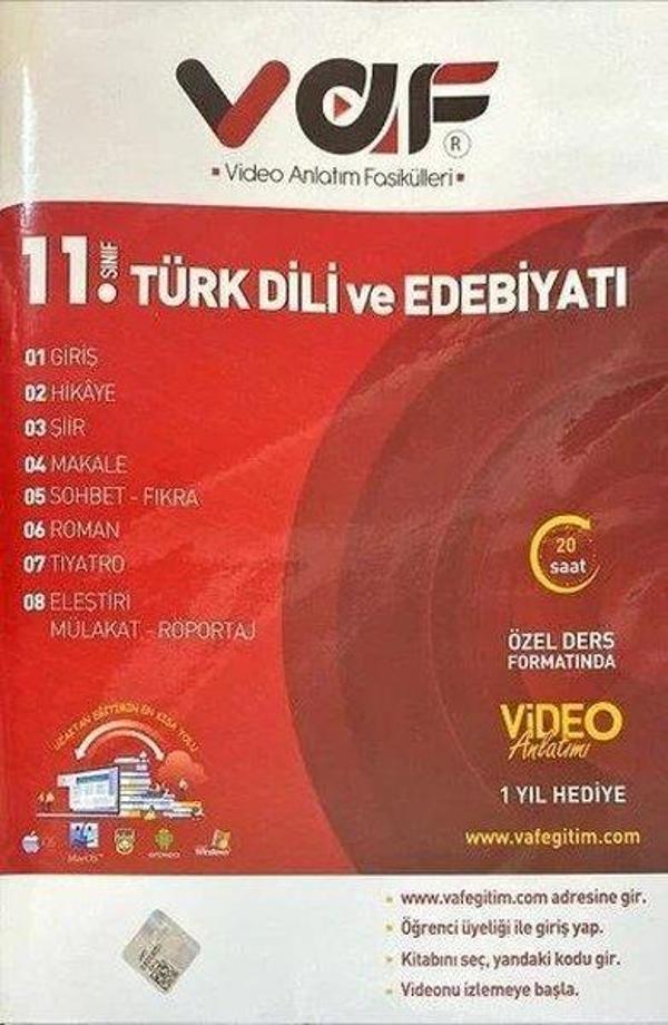 11.Sınıf Türk Dili ve Edebiyatı Video Anlatım Fasikülleri - Vaf Yayınları - Image 1