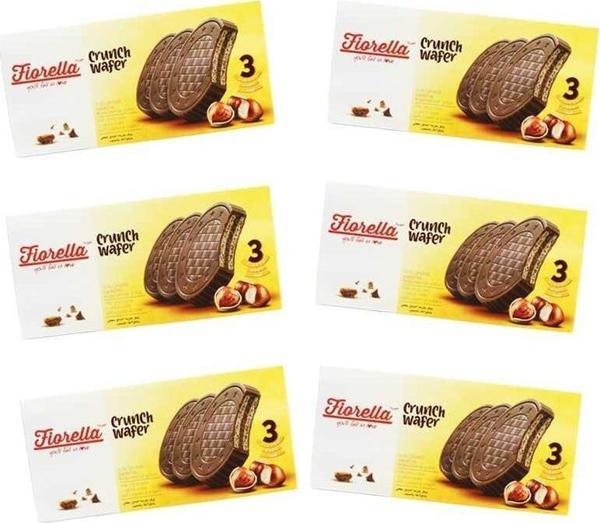 Fiorella Crunch Çikolatalı Gofret 20 Gr. 3 lü 6 lı Paket - Image 1
