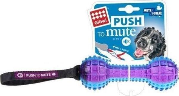 Gigwi Push To Mute Dambıl Sesli Köpek Oyuncağı 18 Cm Mavi/Mor - Image 1