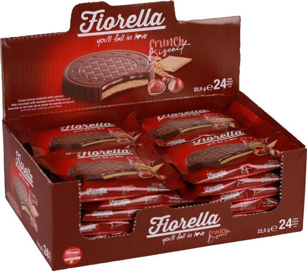 Fiorella Fındık Kremalı Çikolatalı Bisküvi 22,5 Gr. 24lü (1 Kutu) - Image 1