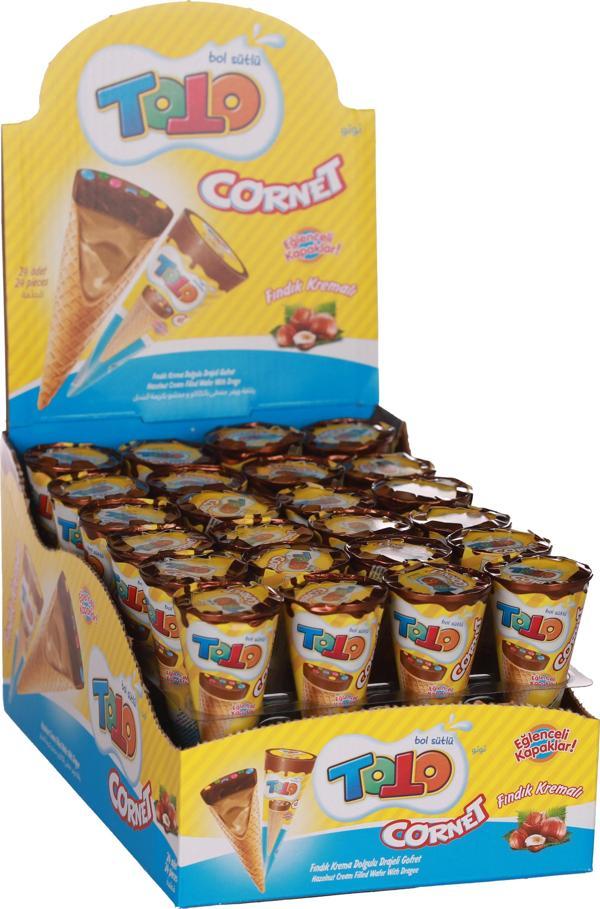Toto Cornet Gofret Fındıklı 25 Gr. 24lü (1 Kutu) - Image 1