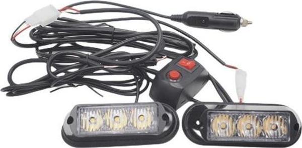 Çakar lamba 3x2 led 12w 12-24v amber-amber / LAPA197 - Image 1