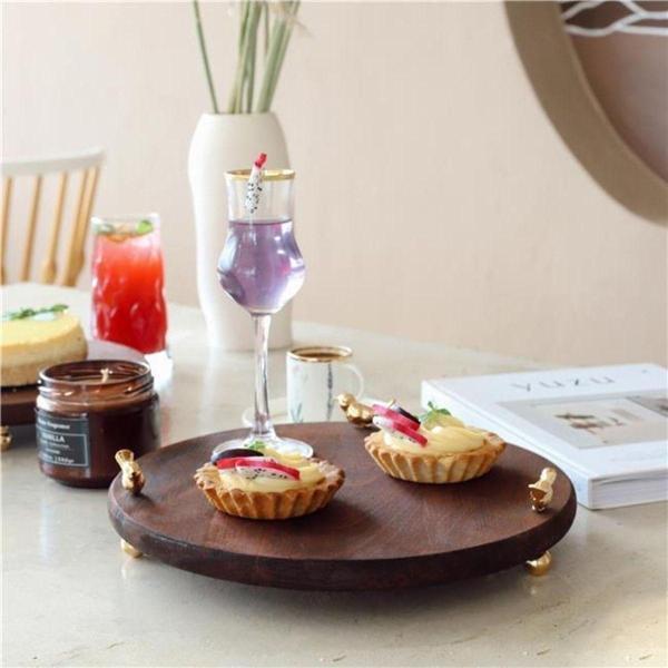 Akayev Ahşap 28 Cm Altın Ayak Kuş Sunum Tabağı - Image 1