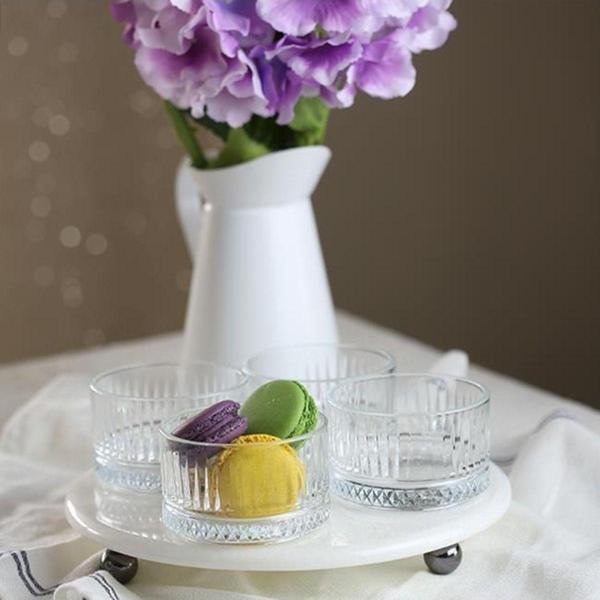 Akayev Mermer Beyaz 25 Cm Füme Boncuk Ayak Elysia 4'Lü Reçellik Ikramlık - Image 1