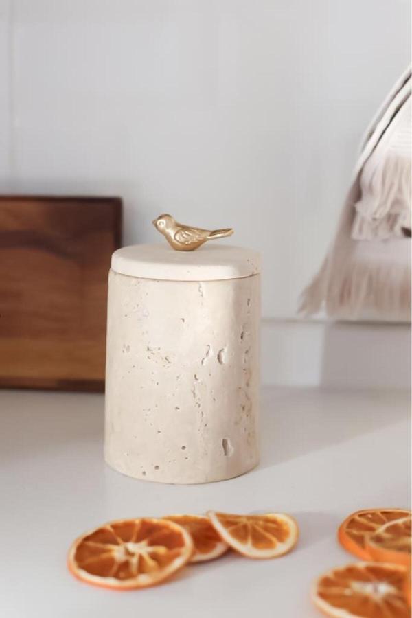 Akayev Mermer Traverten Kuş Baharatlık - Image 1