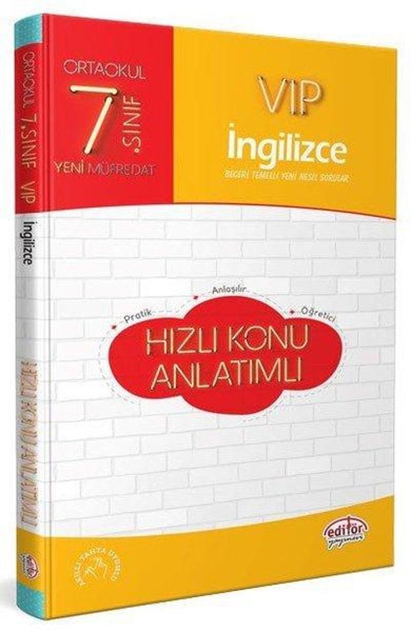 7.Sınıf VIP İngilizce Hızlı Konu Anlatımlı - Editör - Image 1