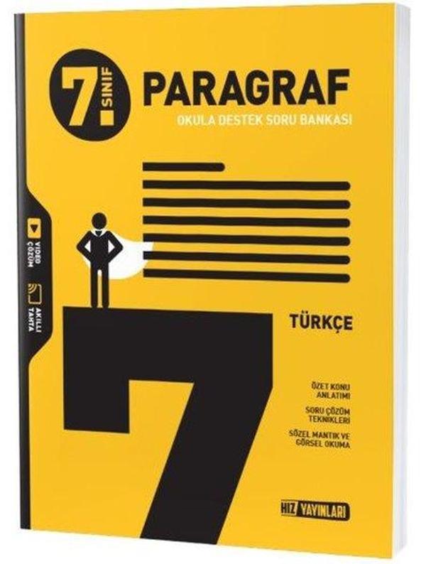 7.Sınıf Türkçe Paragraf Soru Bankası - Hız Yayınları - Image 1