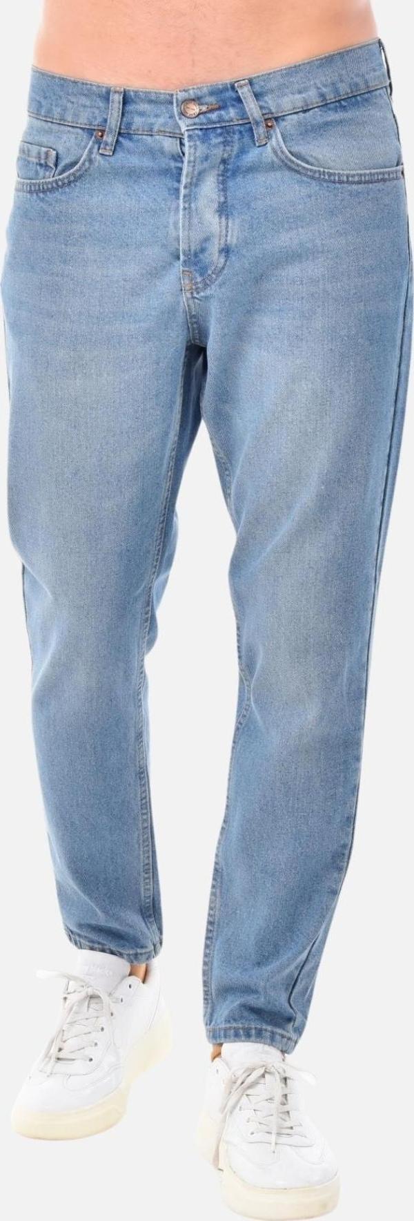 Dar Paça Erkek Yüksek Bel Kot Pantolon - Salaş Mom Jean C333 - Image 1