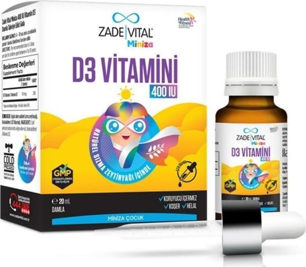 Zade Vital Miniza D3 Vitamini 400 IU Damla 20ml  - Image 1