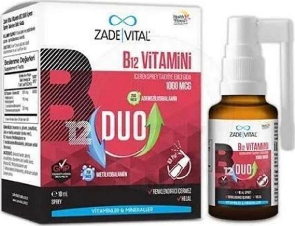 Zade Vital Vitamin B12 Duo 1000 Mcg Sprey 10ml  - Image 1