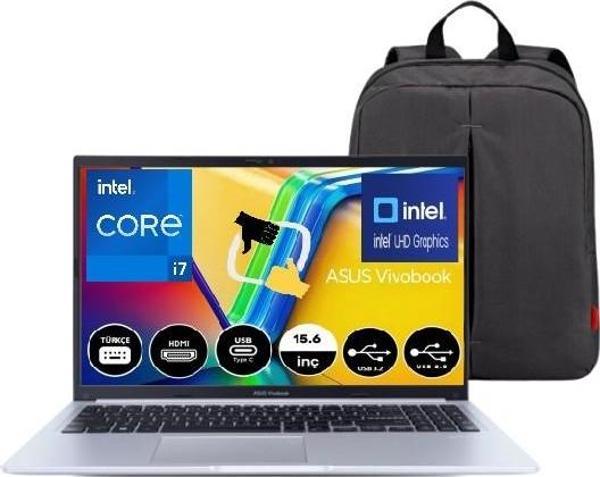 Vivobook 15 X1502ZA-EJ2123 Intel I7-1255U 16GB 512GB Intel UHD Graphics 15.6" Full Hd Freedos Bilgisayar +Snertechçanta - Image 1
