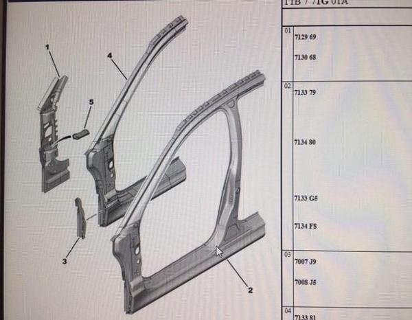 PEUGEOT 206 SAĞ ÖN YAN DİREK  DIŞ SACI 7129.69 - Image 1