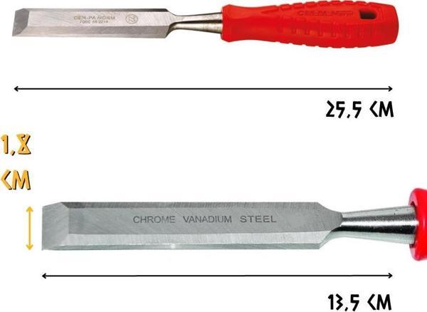 Cer-Pa Norm Plastik Saplı Düz İskarpela -  Ahşap Oyma Bıçağı - 18 mm - 25.5 cm. - Image 1