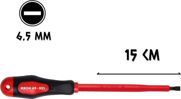 Cer-Pa Norm Prosoft İzoleli Tornavida Mıknatıslı DÜZ Uçlu 6.5 - 15 cm. - Image 1