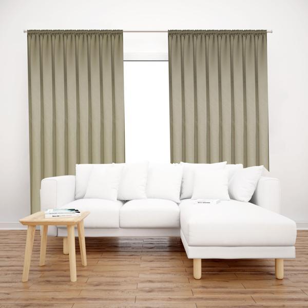Premier Home Saten Fon Perde 140X260 Koyu Bej - Image 1