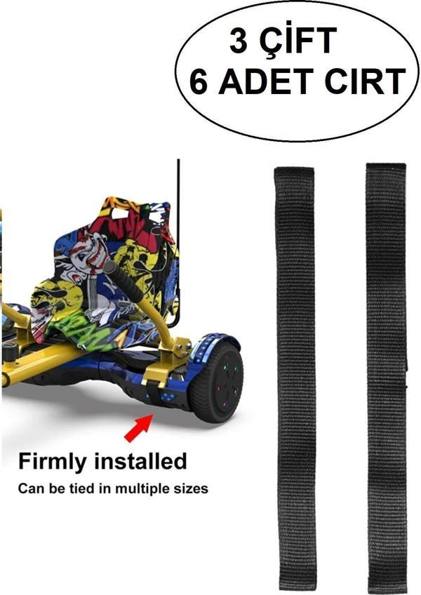 Elektrikli Kaykay HoverKart Aksesuarı HOVERKART CIRTI Tüm Modeller ile Uyumlu Cırt 3 Çift 6 Adet - Image 1