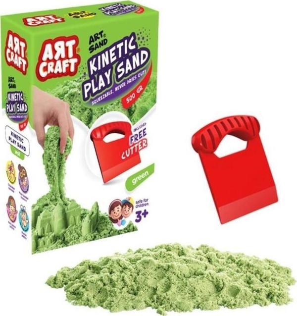 DEDE 03687 Aksesuarlı Yeşil Kinetik Oyun Kumu 500 Gr - Image 1