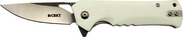 Crkt Muskie 202 AWY Beyaz Kamp / Outdoor Çakı 18cm - Yarı Otomatik, Kemerlikli, Kutulu - Image 1