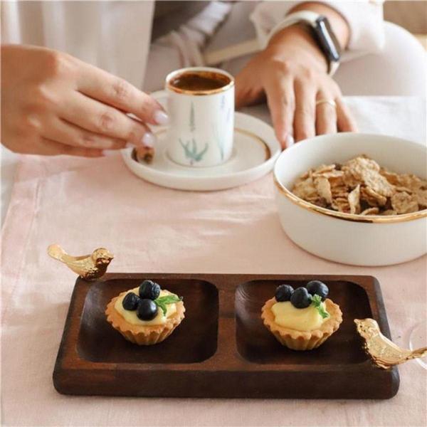 Akayev Ahşap 2 Bölmeli Altın Kuş Sunumluk - Image 1