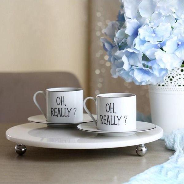 Akayev Mermer Beyaz 30 Cm Gümüş Boncuk Ayak Yuvarlak Sunumluk - Image 1