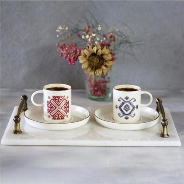 Akayev Mermer Beyaz Altın 30X20 Cm Tepsi, Mermer Nişan Söz Tepsi, Peynir Tabağı, Kahve Köşesi Sunumluk - Image 1