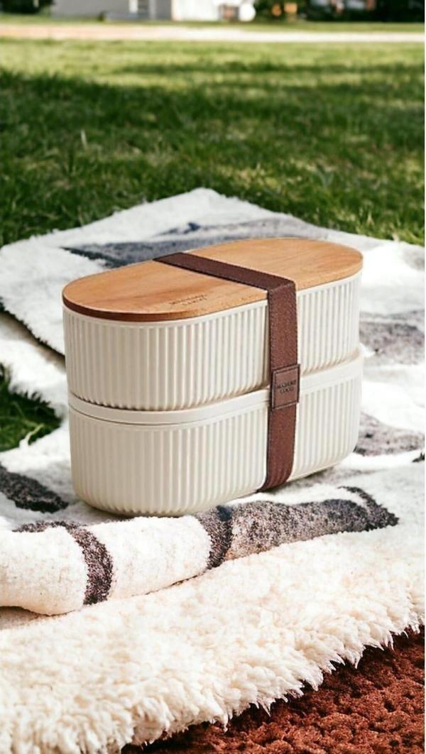 Madame Coco Magou 1000Ml Ahşap Kapaklı Saklama Kabı 2Li - Image 1