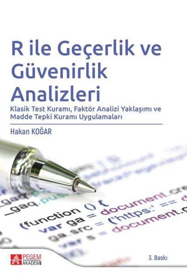R ile Geçerlik ve Güvenirlik Analizleri - Pegem Akademi Yayıncılık - Image 1