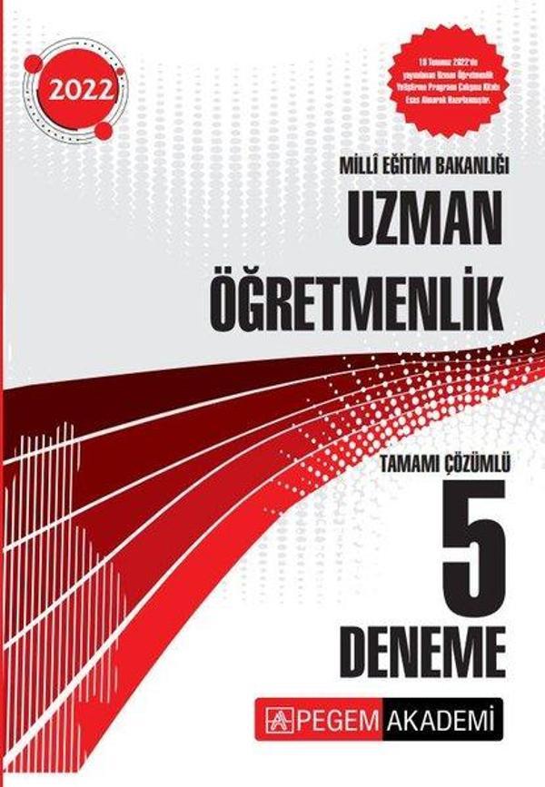 2022 Milli Eğitim Bakanlığı Uzman Öğretmenlik Tamamı Çözümlü 5 Deneme - Pegem Akademi Yayıncılık - Image 1