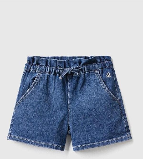 Benetton Kız Çocuk Denim Çocuk Şort - Image 1
