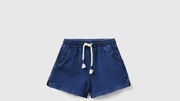 Benetton Kız Çocuk Denim Çocuk  Şort - Image 1
