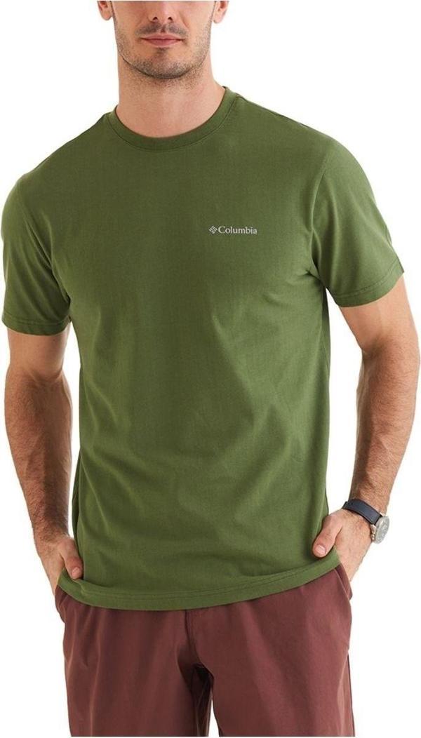 Columbia Cs0282 Csc M Basıc Sm Logo Brushed Ss Tee Erkek Ladin Yeşili T-Shirt - Image 1