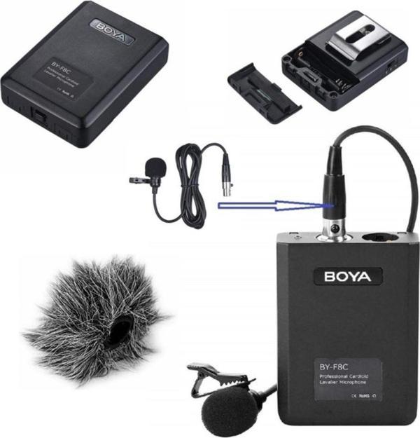 BOYA By-F8C Cardioid Tek Yönlü Vokal Yaka Mikrofonu - Image 1
