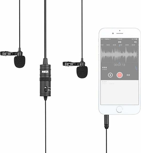 BOYA By-M1Dm Smartphone, Dslr, Kameralar İçin İkili Yaka Mikrofonu - Image 1