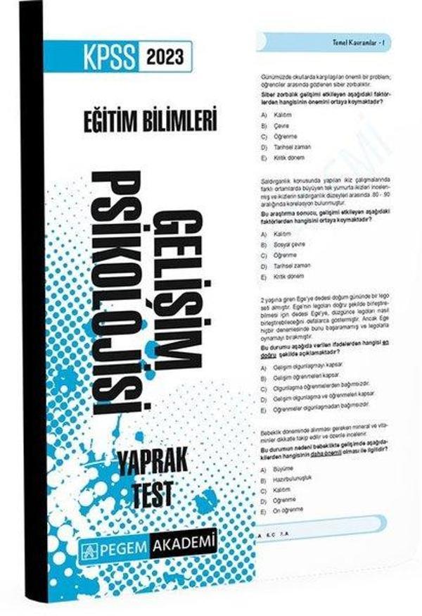 2023 KPSS Eğitim Bilimleri Gelişim Psikolojisi Yaprak Test - Pegem Akademi Yayıncılık - Image 1
