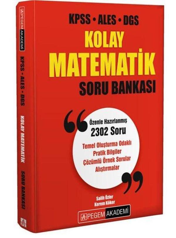 KPSS ALES DGS Kolay Matematik Soru Bankası - Pegem Akademi Yayıncılık - Image 1