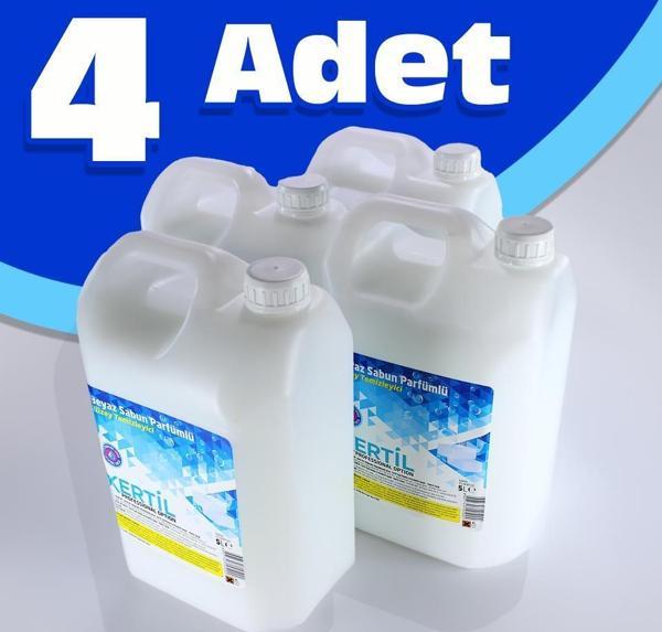 4 lü Kertil Çam Beyaz Sabun Parfümlü Yüzey Temizleyici 5 L 4 Adet (4 x 5 L) - Image 1