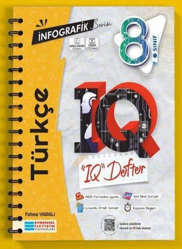 8.Sınıf Türkçe İnfografik Serisi IQ Akıllı Defter - Evrensel İletişim Yayınları - Image 1
