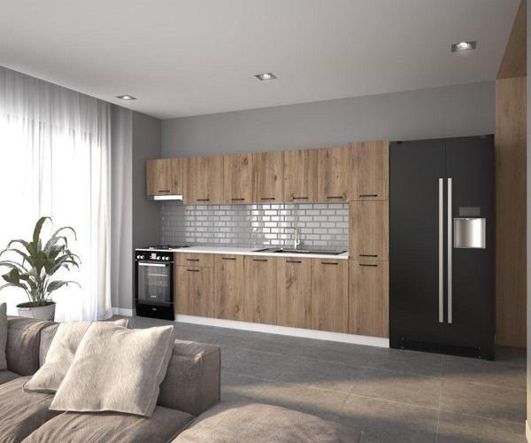 Visas Concept 320 Cm Zeynep Hazır Mutfak Dolabı Kiler Ve Aspiratör Modüllü Atlantik Çam(Tezgah Dahil) - Image 1