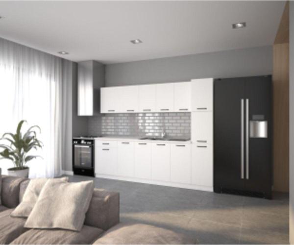 Visas Concept 260 Cm Kardelen Hazır Mutfak Dolabı Aspiratör Modüllü Beyaz(Tezgah Dahil) - Image 1