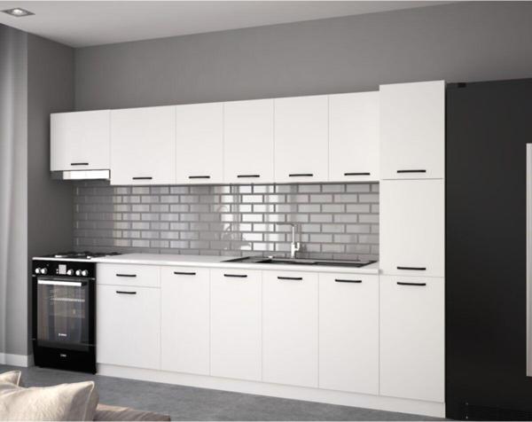 Visas Concept 320 Cm Bulut Hazır Mutfak Dolabı Kiler Ve Aspiratör Modüllü Beyaz(Tezgah Dahil) - Image 1