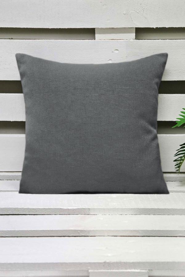 Melodie Keten Kırlent Kılıfı Koyu Gri 45x45 cm - Image 1