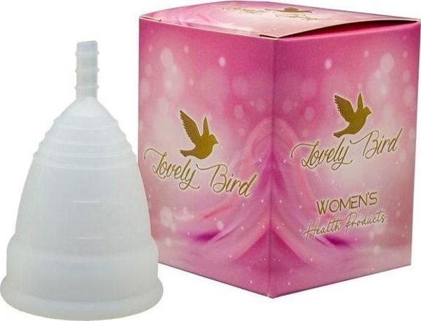Lovely Bird Menstural Cup Fda Onaylı Medikal Slikondan Yapılmış, Regl Kabı - Large Beden-Beyaz - Image 1