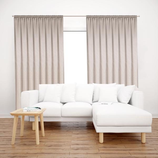 Premier Home Saten Fon Perde 140X260 Açık Bej - Image 1
