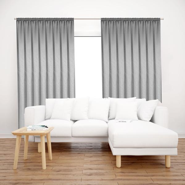 Premier Home Saten Fon Perde 140X260 Koyu Gri - Image 1