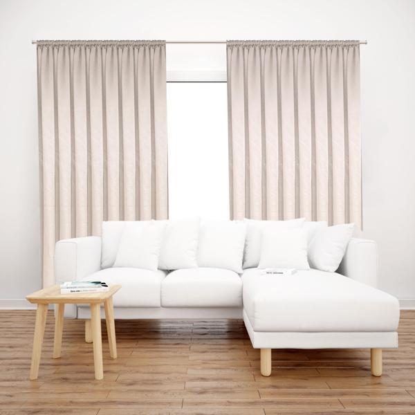 Premier Home Saten Fon Perde 140X260 Krem - Image 1