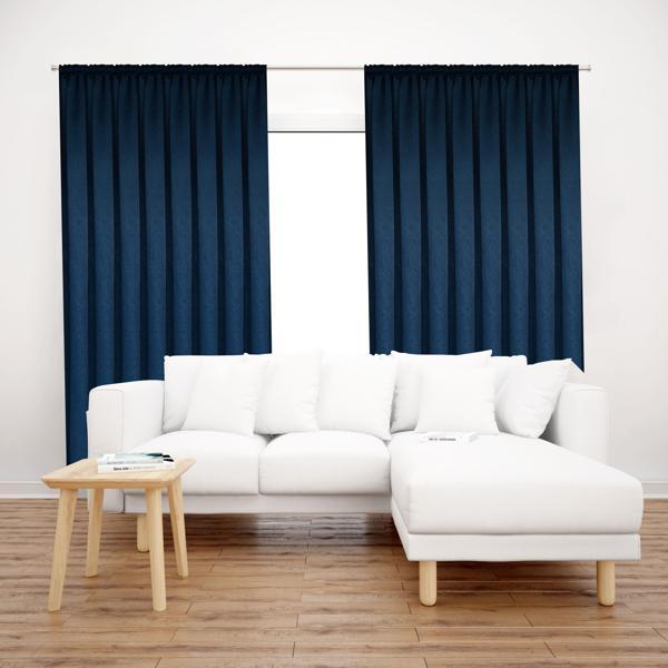 Premier Home Saten Fon Perde 140X260 Lacivert - Image 1